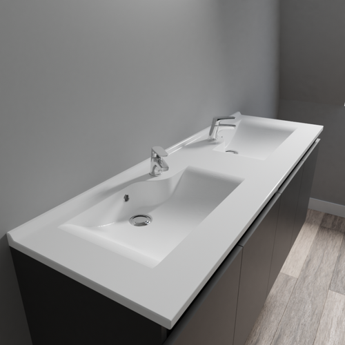 Plan Double Vasque Design 140 Cm Resiloge