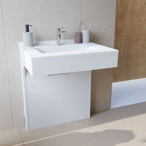 Meuble Simple Vasque Pmr Epure 70 Cm - Blanc Brillant