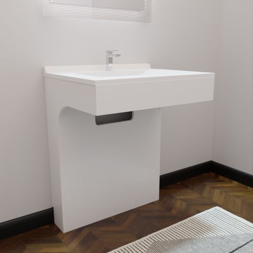Meuble Simple Vasque Pmr Epure 70 Cm - Blanc Brillant