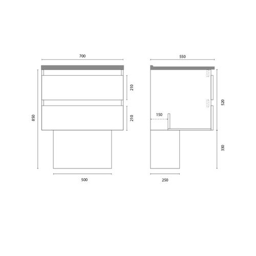 Meuble Salle De Bain Arlequin 70 Cm-blanc-gris