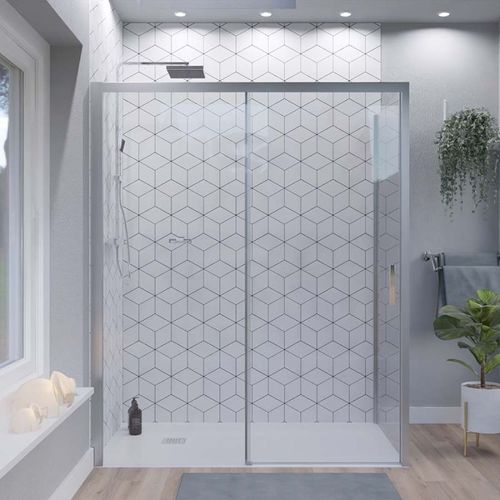 Porte De Douche D'angle Avec Paroi Coulissante Nerina Access - 160x90 Cm