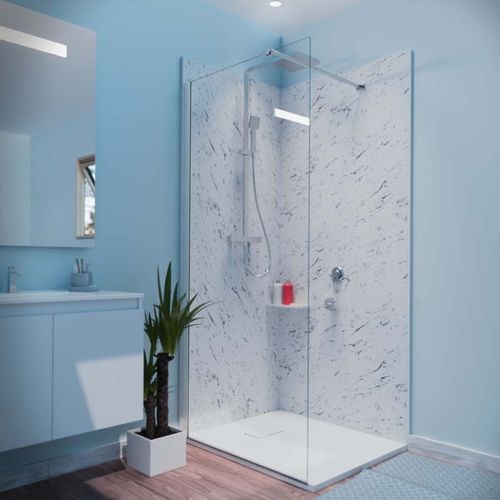 Paroi De Douche 90x200 Cm Fixe Calypso - Verre 8 Mm Anticalcaire