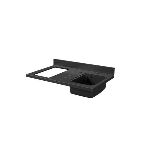 Plan Monobloc évier à Droite 100 Cm - Nero - Plaque De Cuisson : Non Inclus