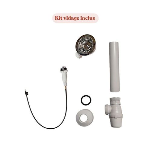 Plan Monobloc évier à Droite 100 Cm - Nero - Plaque De Cuisson : Non Inclus