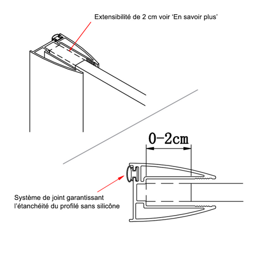 Paroi De Douche Italienne 100 Cm Sturdy - Verre Securit 10mm Anticalcaire