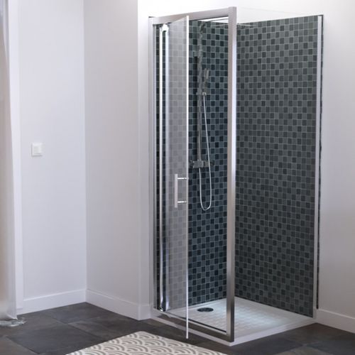 Porte De Douche D'angle Avec Porte Pivotante Nerina - 90x80 Cm