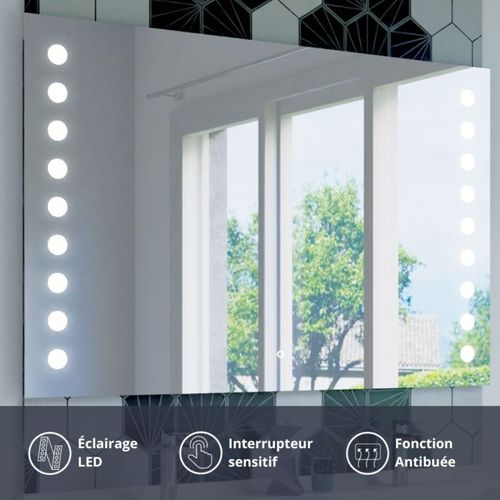 Miroir Lumineux Antibuée Starled 120x80 Cm