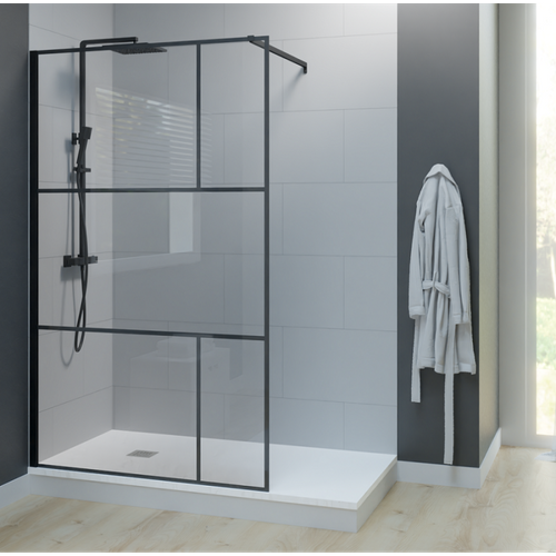 Paroi De Douche Industrielle Noire Atelia 120 Cm