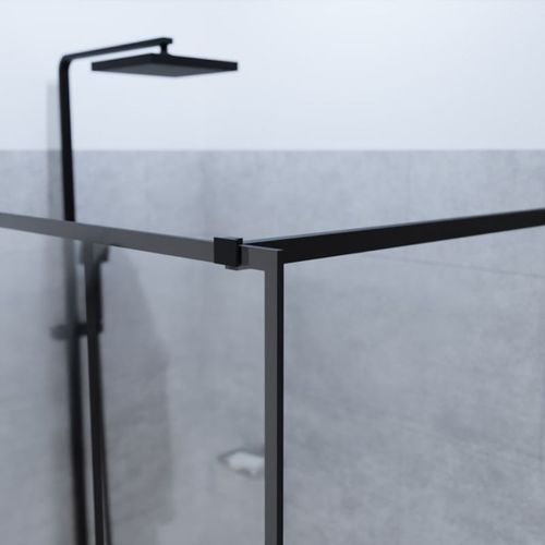 Paroi De Douche Industrielle Noire Atelia 120 Cm