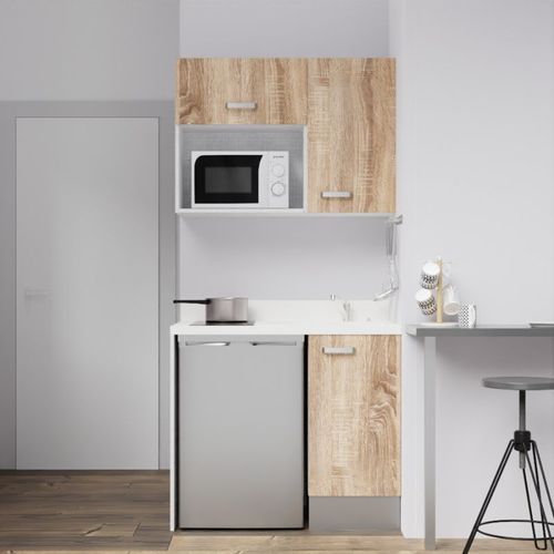 Kitchenette K00 - Bois - Plan Monobloc Snova évier à Droite
