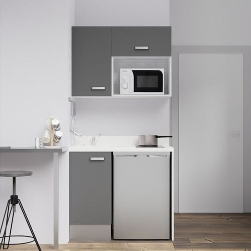 Kitchenette K00 - Gris - Plan Monobloc Snova évier à Gauche