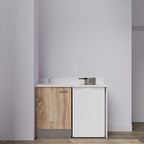 Kitchenette K08 - Bois - Plan Monobloc Snova évier à Gauche