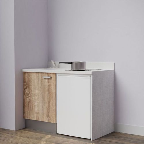 Kitchenette K08 - Bois - Plan Monobloc Snova évier à Gauche