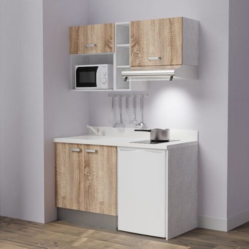 Kitchenette K13 - Bois - Plan Monobloc Snova évier à Gauche