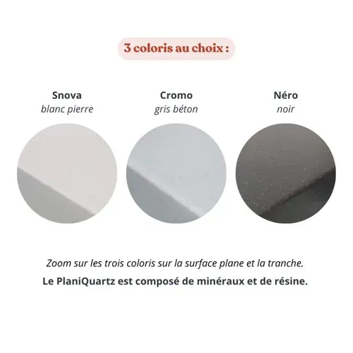 Kitchenette K55 - Blanc - Plan Monobloc Snova évier À Gauche