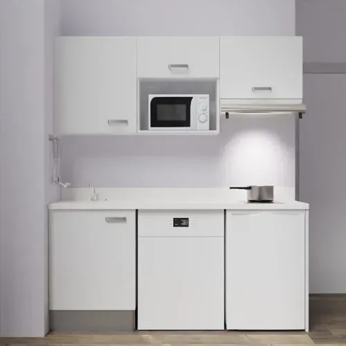 Kitchenette K55 - Blanc - Plan Monobloc Snova évier À Gauche