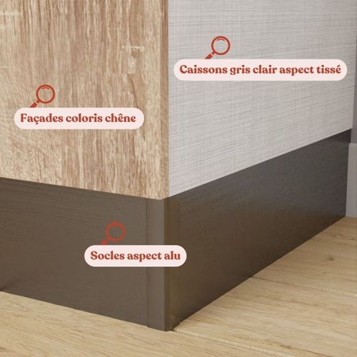 Kitchenette K01l-pt - 120 Cm Avec Plan De Travail Et évier