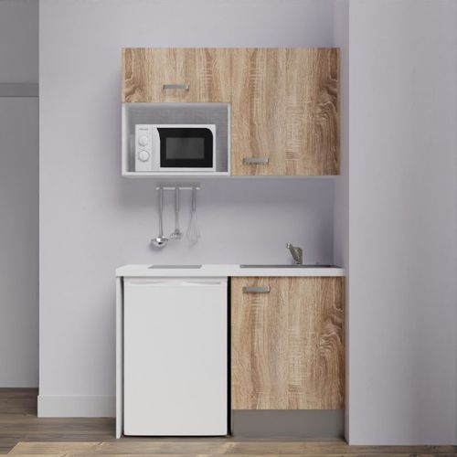 Kitchenette K07l-pt - 120 Cm Avec Plan De Travail Et évier