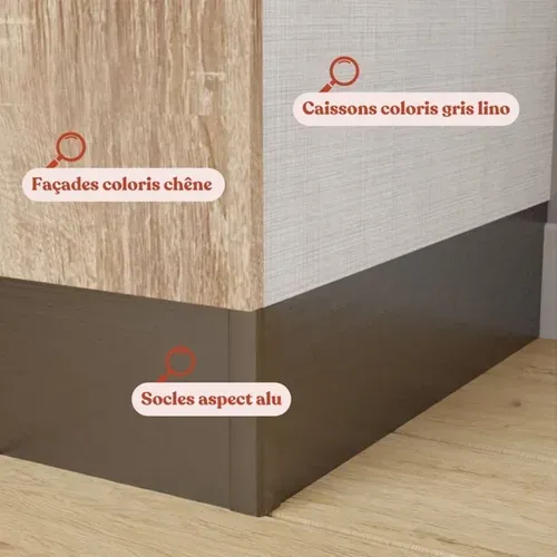 Kitchenette K07l-pt - 120 Cm Avec Plan De Travail Et évier
