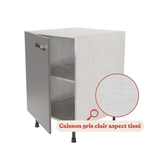 Meuble De Cuisine Bas - 60 Cm - Gris