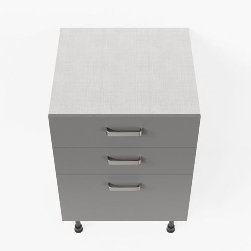 Meuble De Cuisine Bas Casserolier - 60 Cm - Gris