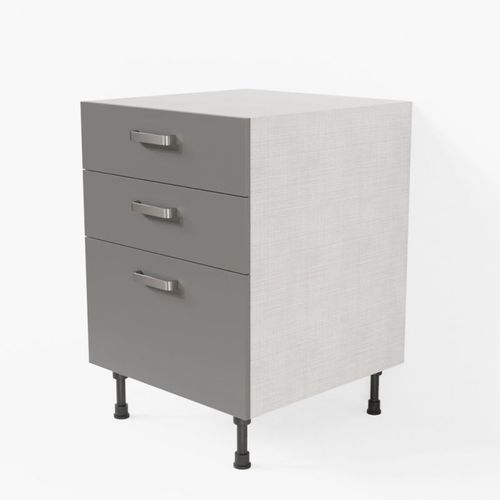 Meuble De Cuisine Bas Casserolier - 60 Cm - Gris