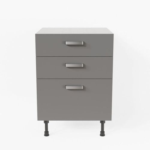 Meuble De Cuisine Bas Casserolier - 60 Cm - Gris