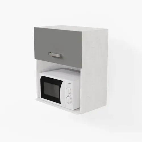 Meuble Micro-ondes - 60 Cm - Gris