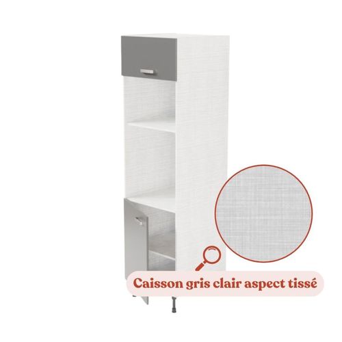 Colonne De Rangement - Encastrements Four Et Micro-ondes - Gris