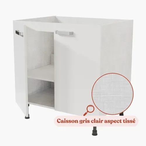 Meuble Sous évier - 80 Cm - Blanc