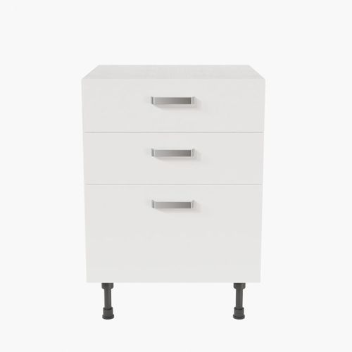 Meuble De Cuisine Bas Casserolier - 60 Cm - Blanc