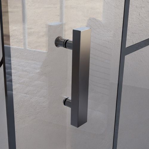 Paroi De Douche D'angle Effet Verrière Atelia Avec Porte Coulissante 160 Cm X 80 Cm