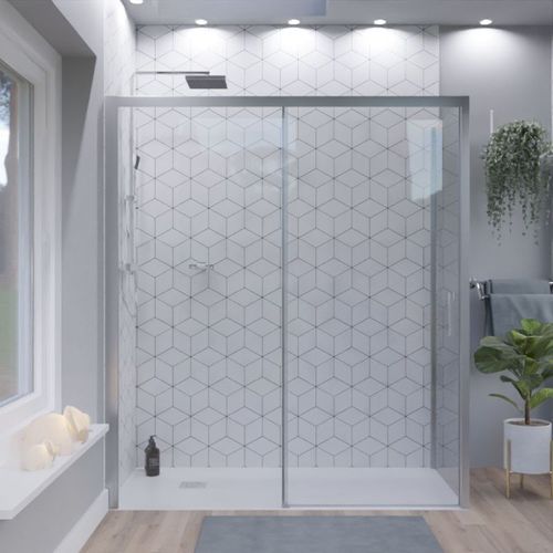 Porte De Douche D'angle Avec Paroi Coulissante Nerina Access - 170x80 Cm