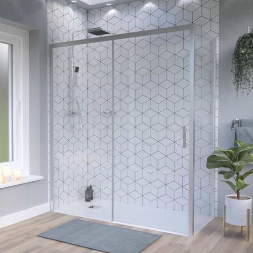 Porte De Douche D'angle Avec Paroi Coulissante Nerina Access - 170x80 Cm
