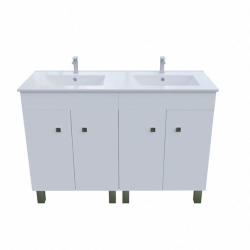 Meuble Double Vasque Sur Pieds Ecoline 120 Cm - Blanc