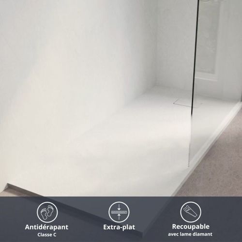 Receveur De Douche 180x90 Cm Extra Plat - Saphir- Blanc