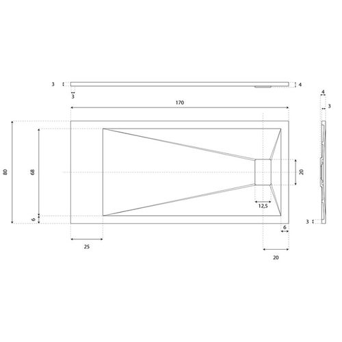 Receveur De Douche 170x80 Cm Extra Plat - Saphir- Gris Ciment
