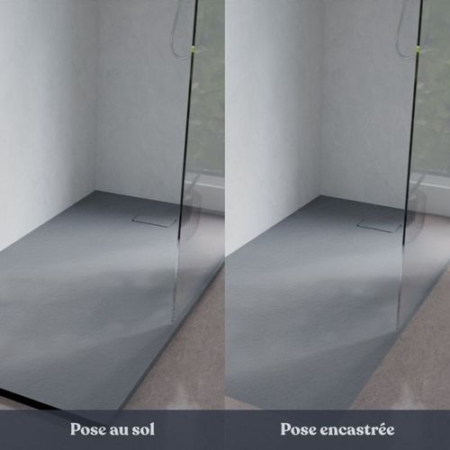 Receveur De Douche 180x90 Cm Extra Plat - Saphir- Gris Ciment