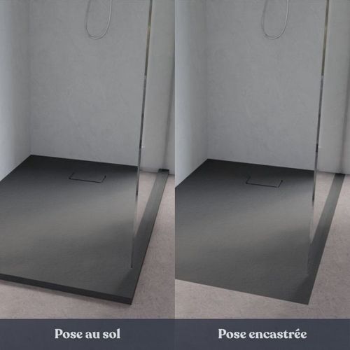 Receveur De Douche 140x90 Cm Extra Plat - Saphir- Gris Anthracite