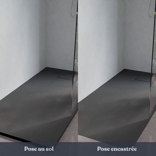 Receveur De Douche 170x80 Cm Extra Plat - Saphir- Gris Anthracite