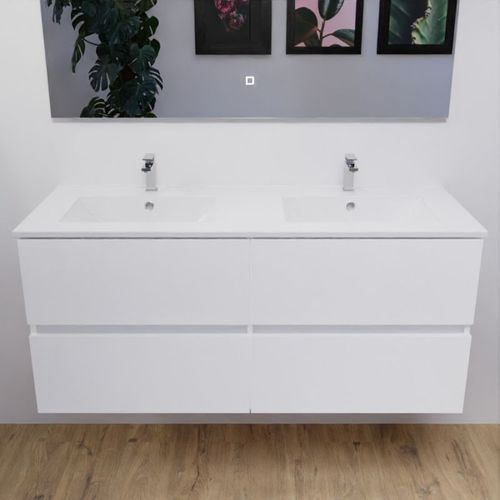 Meuble Double Vasque 120 Cm Rosaly- Blanc- Céramique