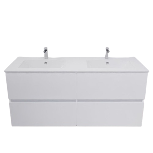 Meuble Double Vasque 120 Cm Rosaly- Blanc- Céramique