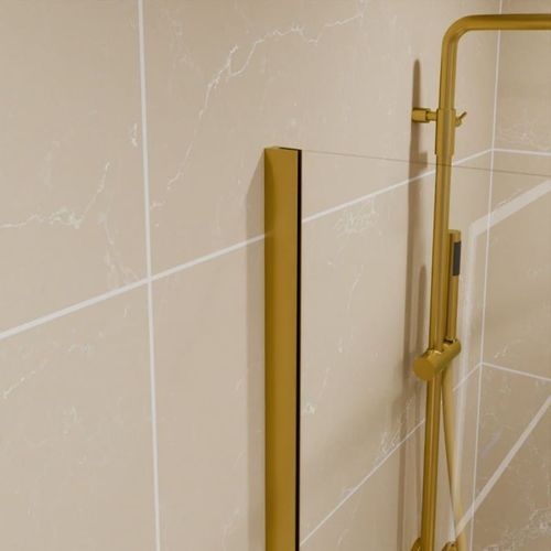 Paroi De Douche Fixe Dorée 110 Cm X 200 Cm Goldy - Verre 8 Mm