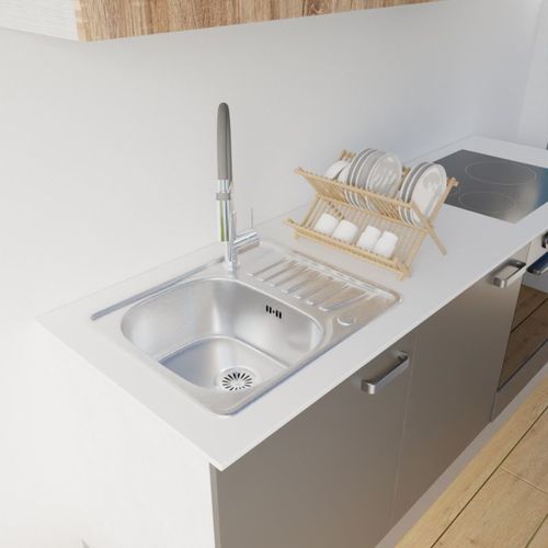 Evier En Inox 1 Bac + égouttoir Evinox 58 Cm X 48 Cm