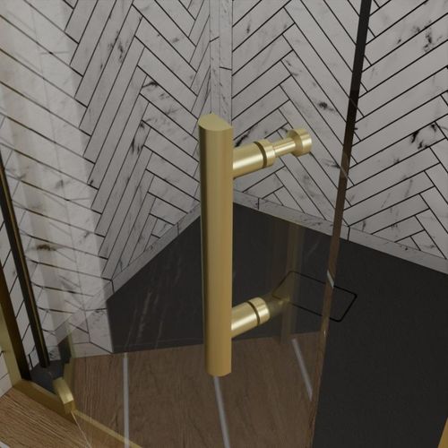 Paroi De Douche D'angle Porte Pivotante + Retour Fixe Goldy 90 Cm X 90 Cm