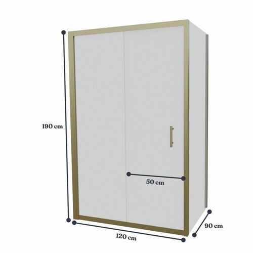 Paroi De Douche D'angle Porte Coulissante + Retour Fixe Goldy 120 Cm X 90 Cm