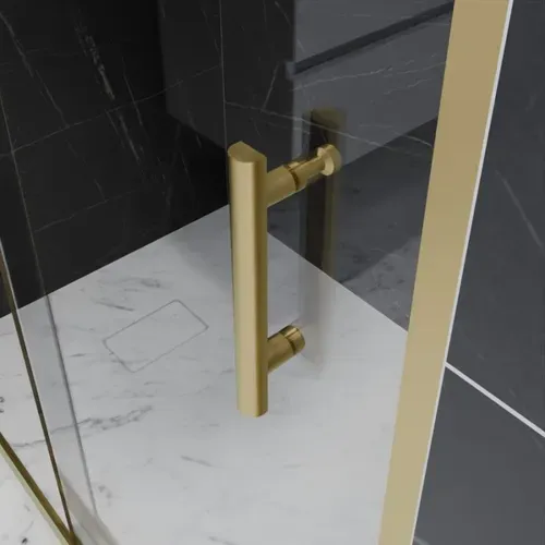 Paroi De Douche D'angle Porte Coulissante + Retour Fixe Goldy 120 Cm X 90 Cm