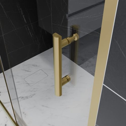 Paroi De Douche D'angle Porte Coulissante + Retour Fixe Goldy 120 Cm X 90 Cm