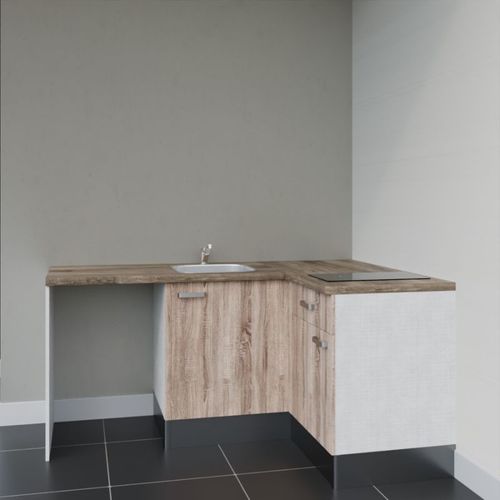 Kitchenette Ka01 - Bois - Plan Stratifié Bois - Crédences : Non - Evier