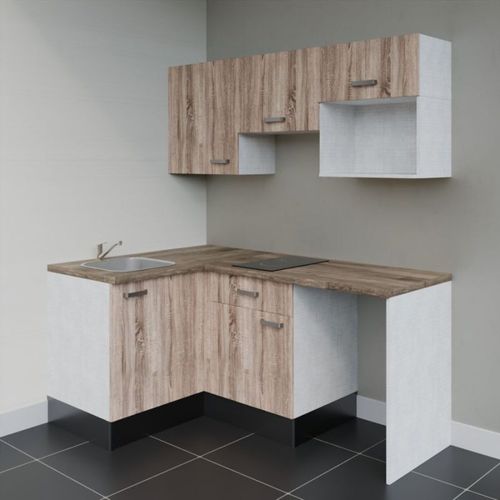 Kitchenette Ka03 - Bois - Plan Stratifié Bois - Crédences : Non - Evier